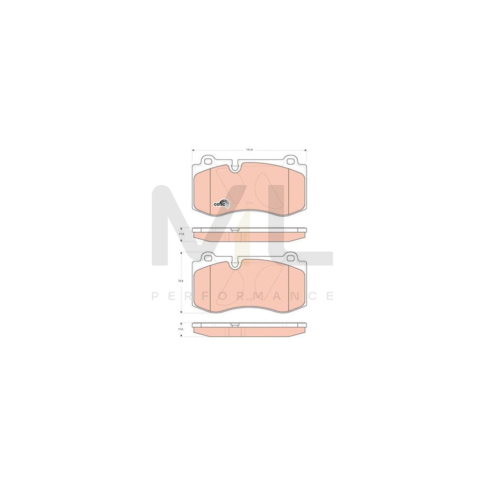 TRW Cotec Gdb1733 Brake Pad Set Prepared For Wear Indicator