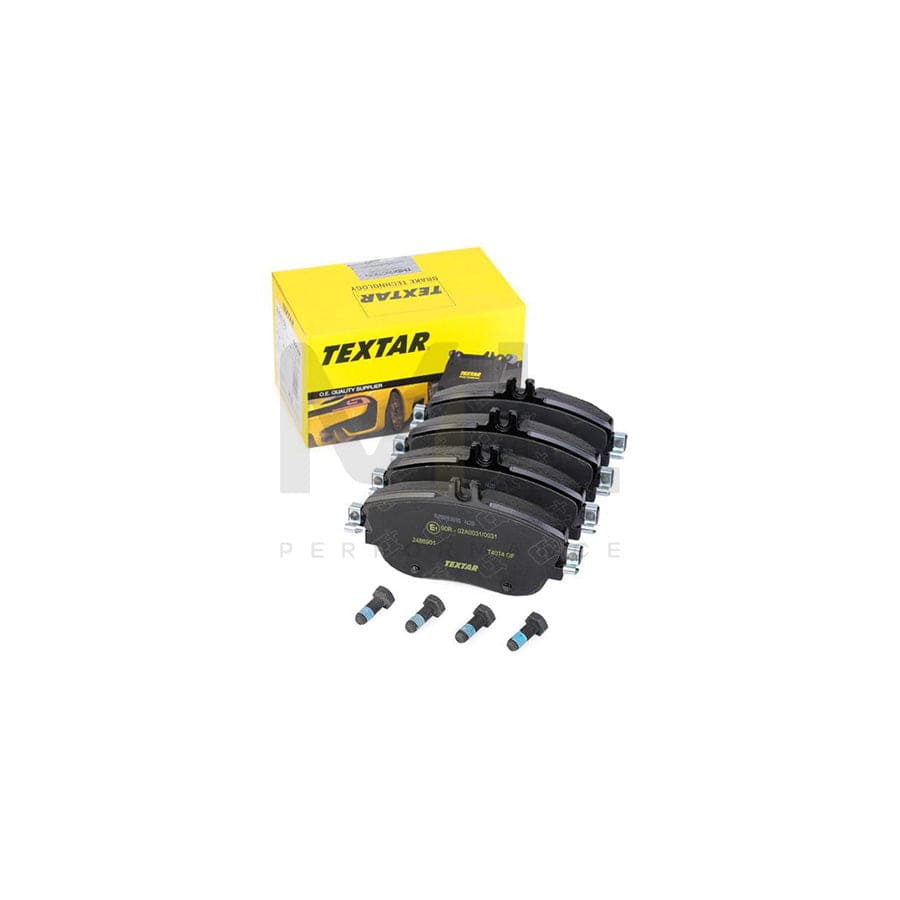 TEXTAR 2486901 Brake pad set prepared for wear indicator, with brake caliper screws