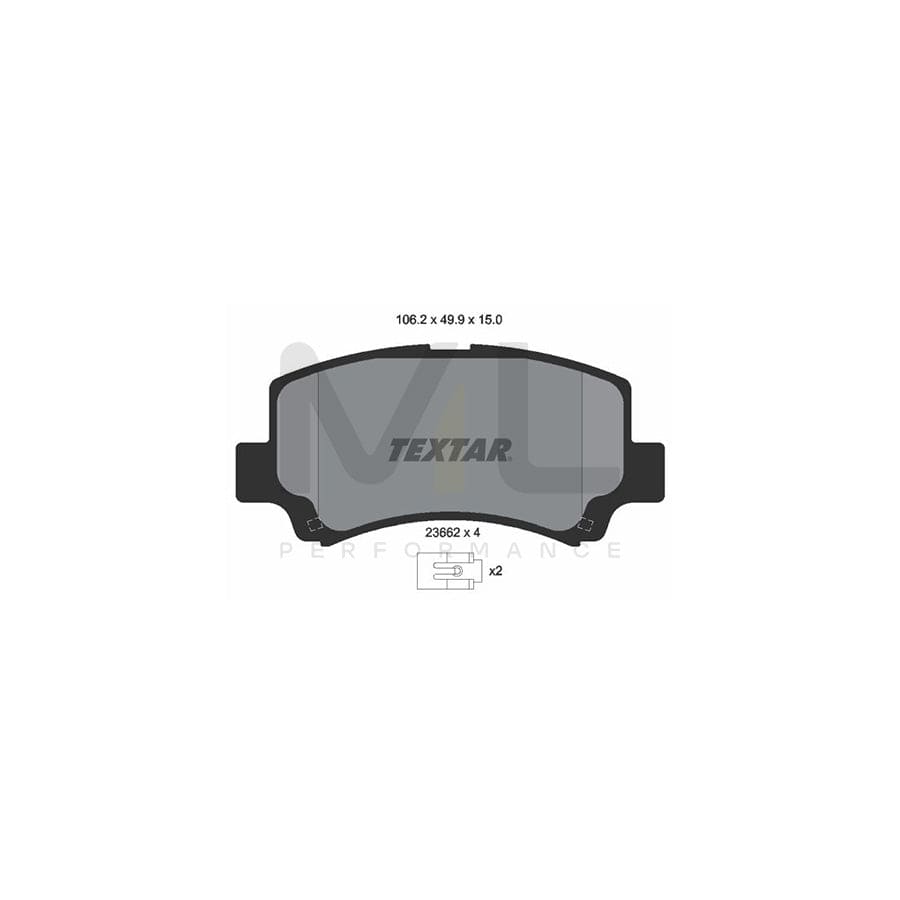 TEXTAR 2366201 Brake pad set incl. wear warning contact