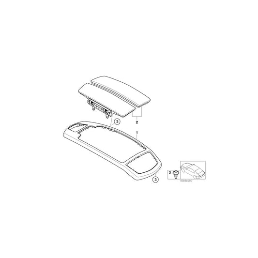 Genuine BMW 51167152538 E65 E67 E66 Set Of Covers, Center Armrest LAVABLAU (Inc. 740Li, 730Li & 750i)