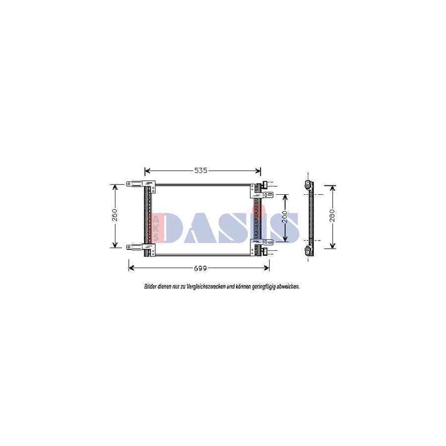 AKS Dasis 082024N Air Conditioning Condenser for Fiat Doblo