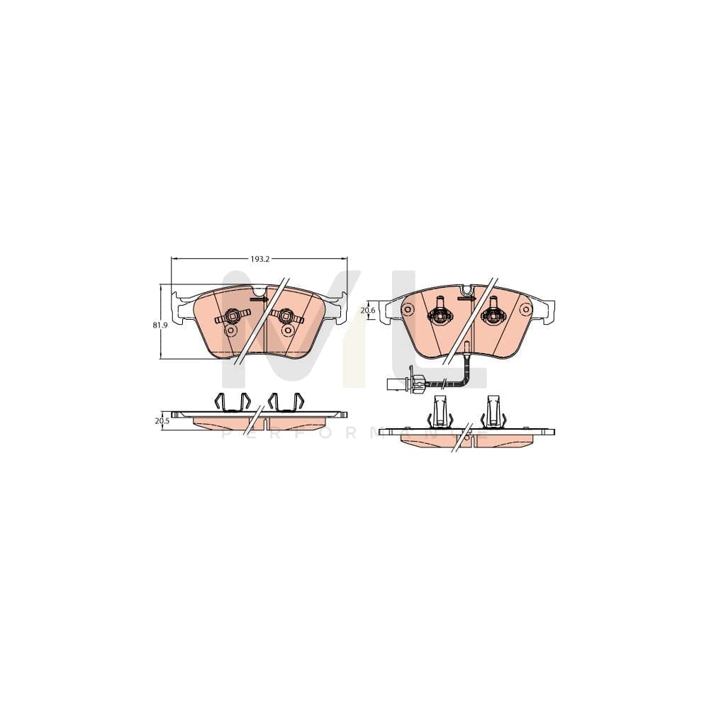 TRW Gdb2177 Brake Pad Set Incl. Wear Warning Contact