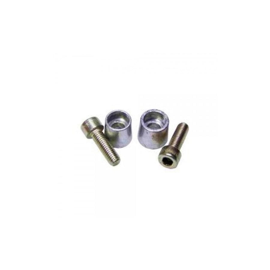 Q-Batteries Pole adapter M8 female thread 8mm to round pole/ Automotive post (1 pair)