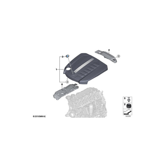 Genuine BMW 11147811025 E70 E71 Cover, Acoustic (Inc. X5 40dX & X6 40dX)
