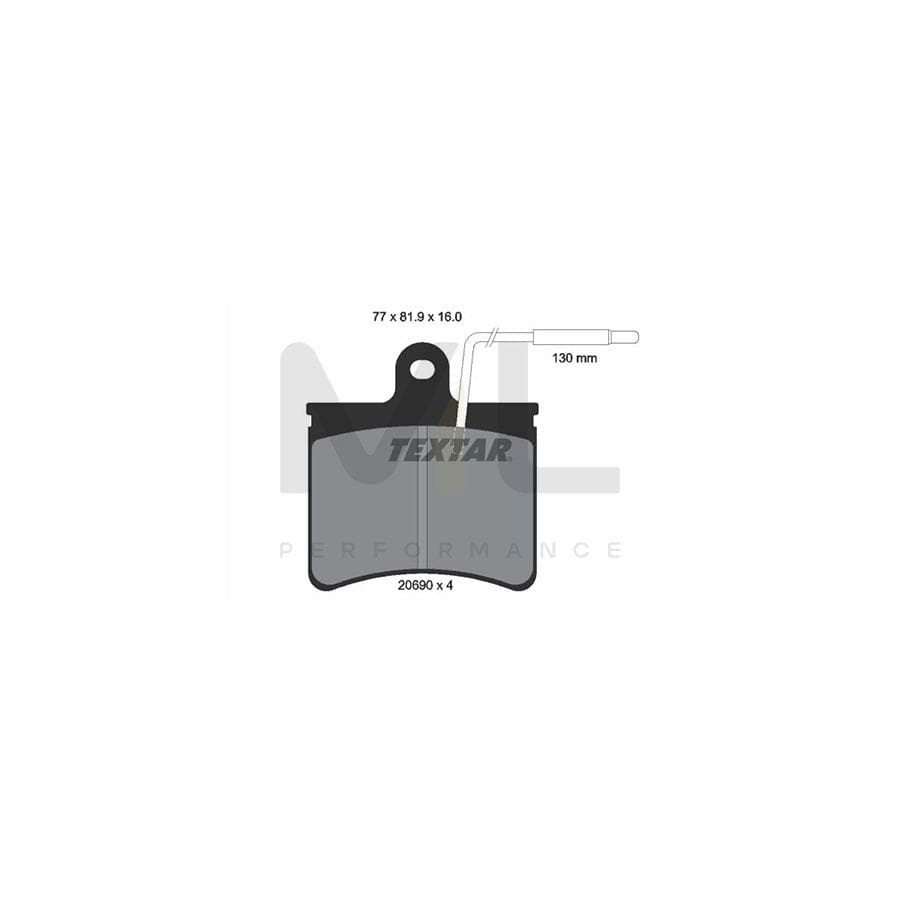 TEXTAR 2069001 Brake pad set with integrated wear warning contact