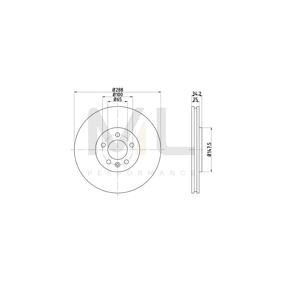 TEXTAR 92082400 Brake Disc Internally Vented, without wheel hub, without wheel studs  - 1 piece