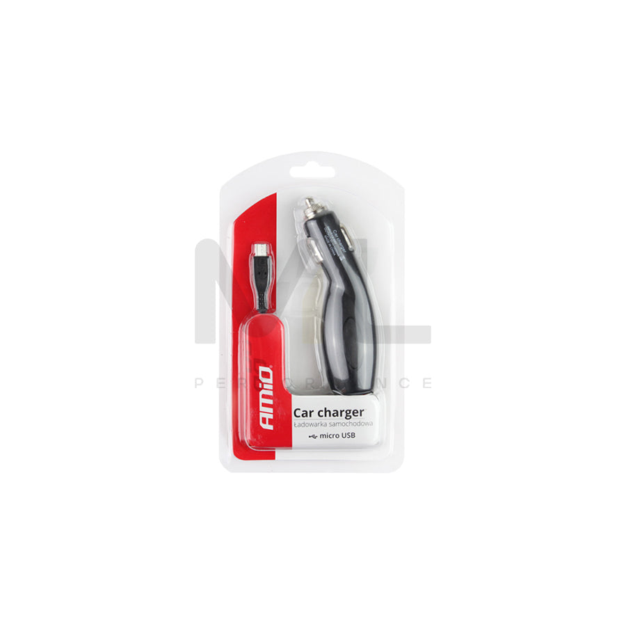AMiO PCH-06 01265 In-car charger Number of inlets/outlets: 1x microUSB, with pipe, Black