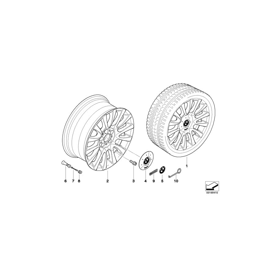 Genuine BMW 36117839367 E70 Light Alloy Rim 10JX19 ET:53 (Inc. X5)