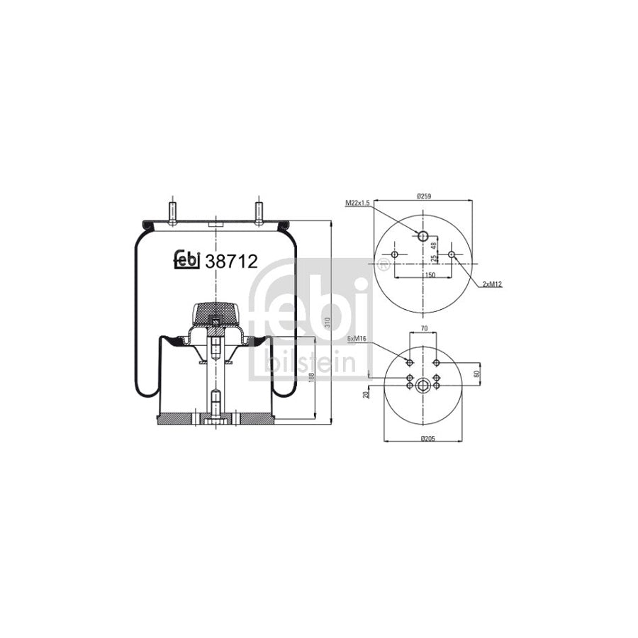 Febi Bilstein 38712 Boot, Air Suspension