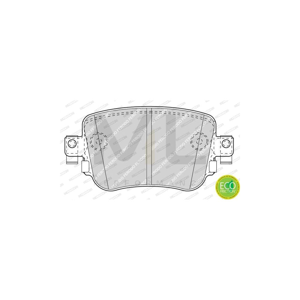 Ferodo Premier Eco Friction FDB4485 Brake Pad Set Not Prepared for Wear Indicator, With Accessories
