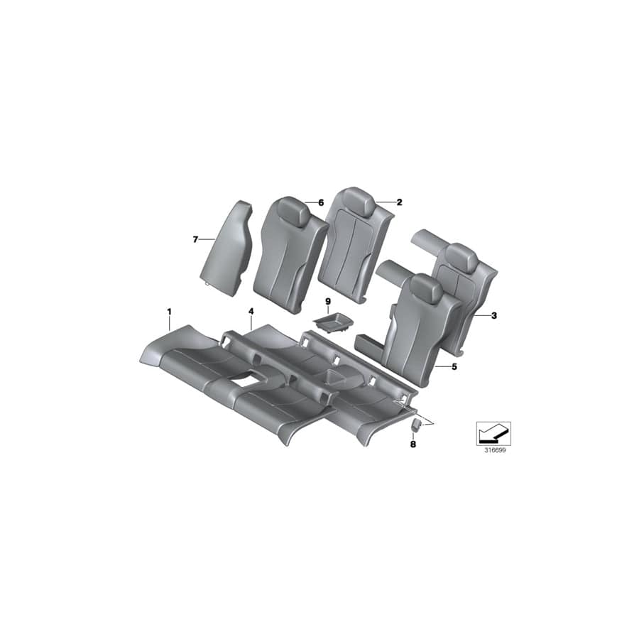 Genuine BMW 52207352733 F32 Lateral Trim Panel Left KORALLROT (Inc. 435dX, 420dX & 425d)