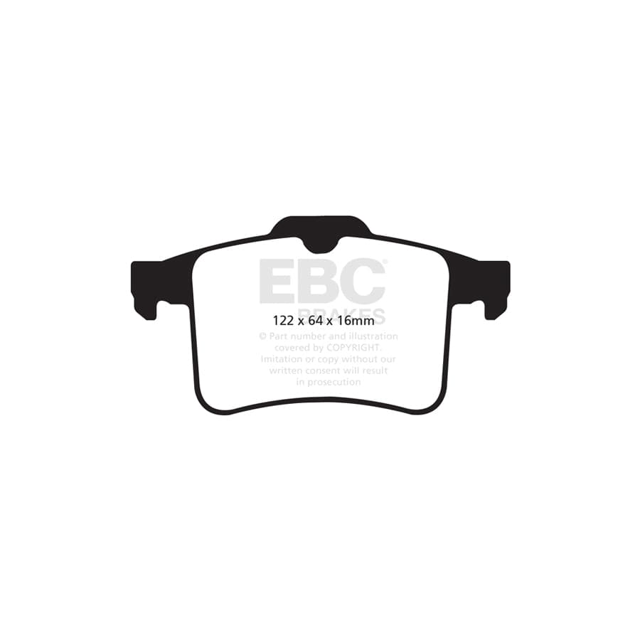 EBC PD02KR215 Jaguar Redstuff Rear Brake Pad & Plain Disc Kit - ATE Caliper 2 | ML Performance UK Car Parts