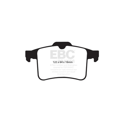 EBC PD02KR215 Jaguar Redstuff Rear Brake Pad & Plain Disc Kit - ATE Caliper 2 | ML Performance UK Car Parts