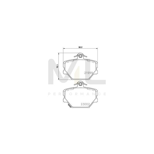 Hella 8DB 355 008-721 Brake Pad Set With Acoustic Wear Warning, With Brake Caliper Screws | ML Performance Car Parts