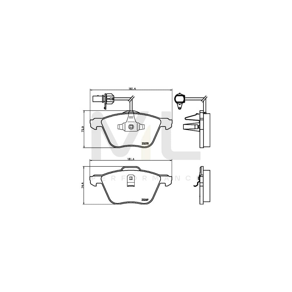 Hella 8DB 355 008-921 Brake Pad Set With Integrated Wear Warning Contact | ML Performance Car Parts