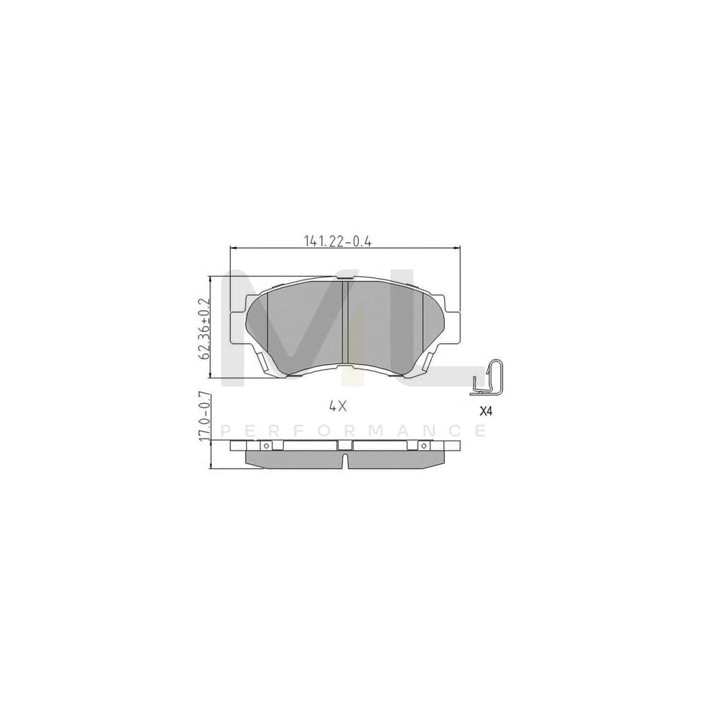 Ferodo Premier Eco Friction FDB868 Brake Pad Set With Acoustic Wear Warning, Without Accessories