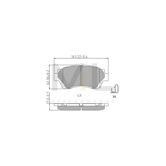 Ferodo Premier Eco Friction FDB868 Brake Pad Set With Acoustic Wear Warning, Without Accessories