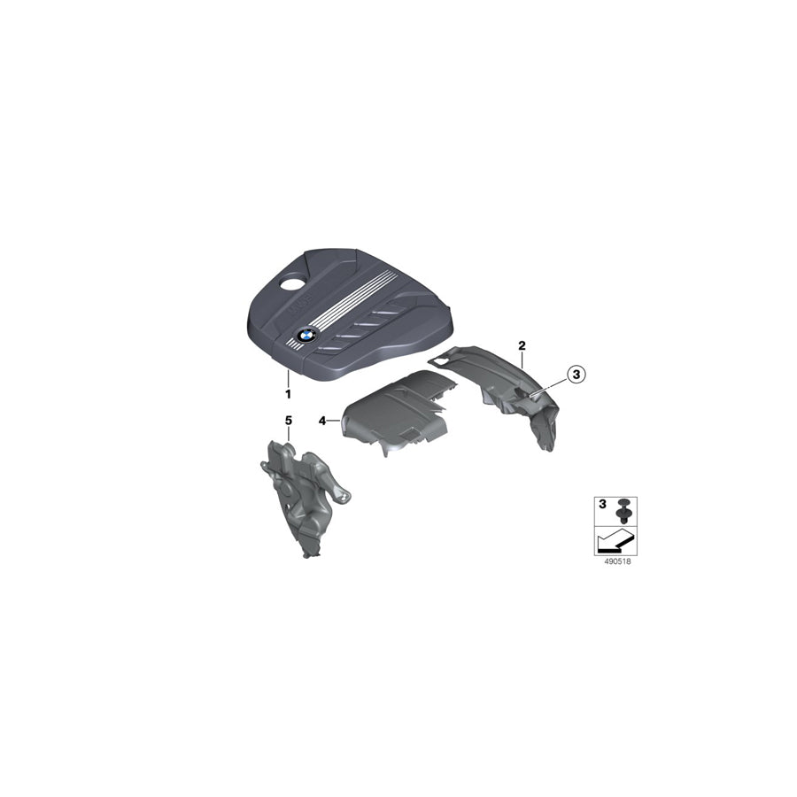 Genuine BMW 11148512198 F25 F15 Cover, Acoustic (Inc. X3 18d, X5 25dX & X5 25d)