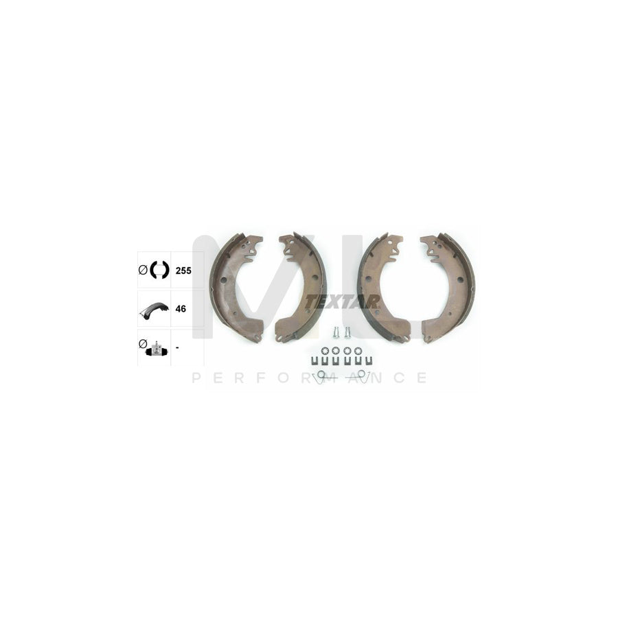 TEXTAR 91064300 Brake Shoe Set without handbrake lever, with accessories