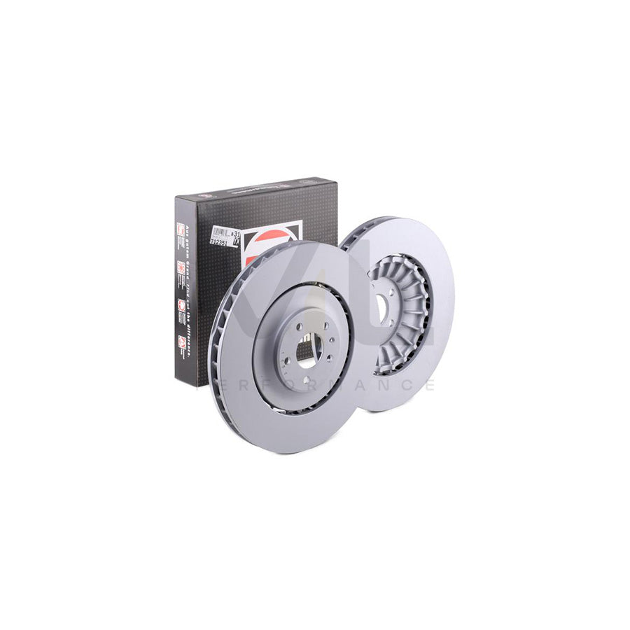 ZIMMERMANN FORMULA Z COAT Z 100.3380.75 Brake Disc Two-piece brake disc, Vented, Coated, Alloyed / High-carbon  - 1 piece