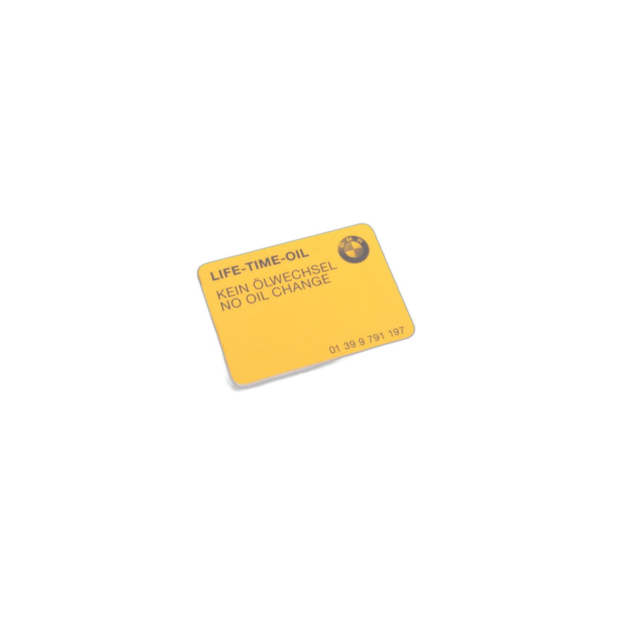 Genuine BMW Mini 01399791197 F07 E90 E83 Stick-On Label DE, EN (Inc. 730i)