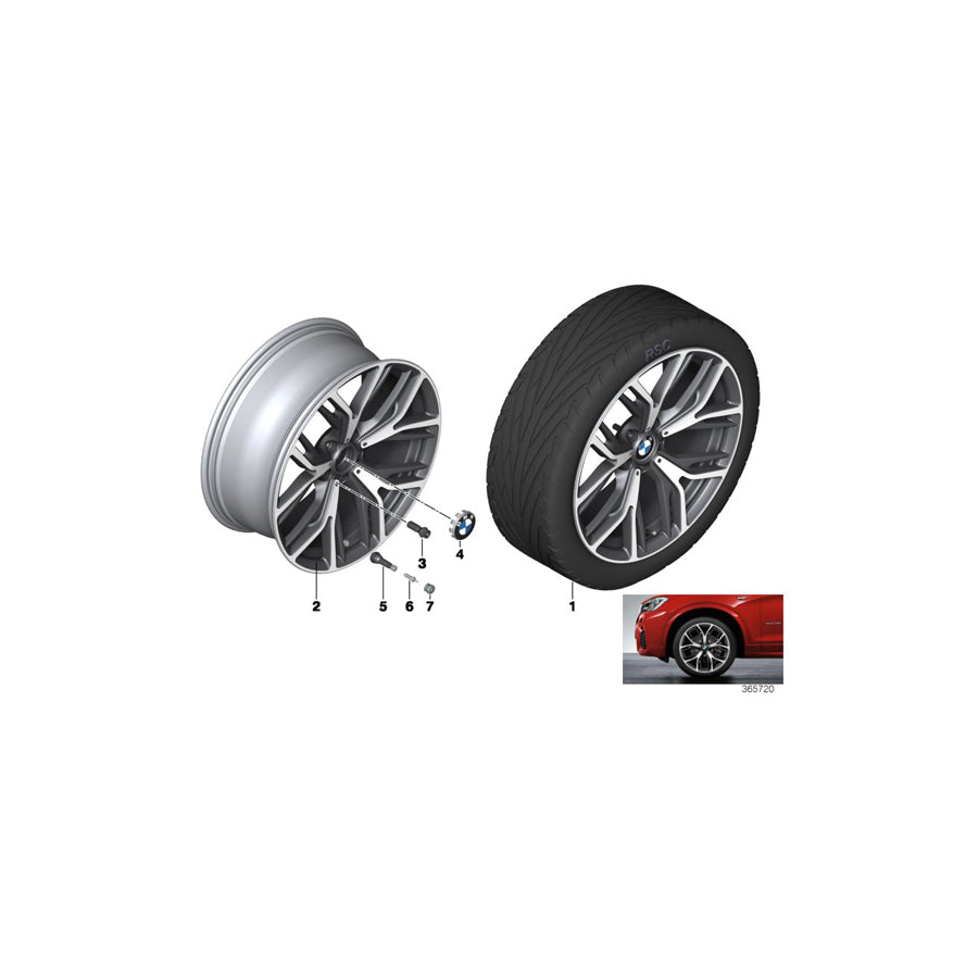 Genuine BMW 36116864262 F25 F26 Light Alloy Rim 8,5JX20 ET:38 (Inc. X3 35iX, X4 20iX & X3 28i)