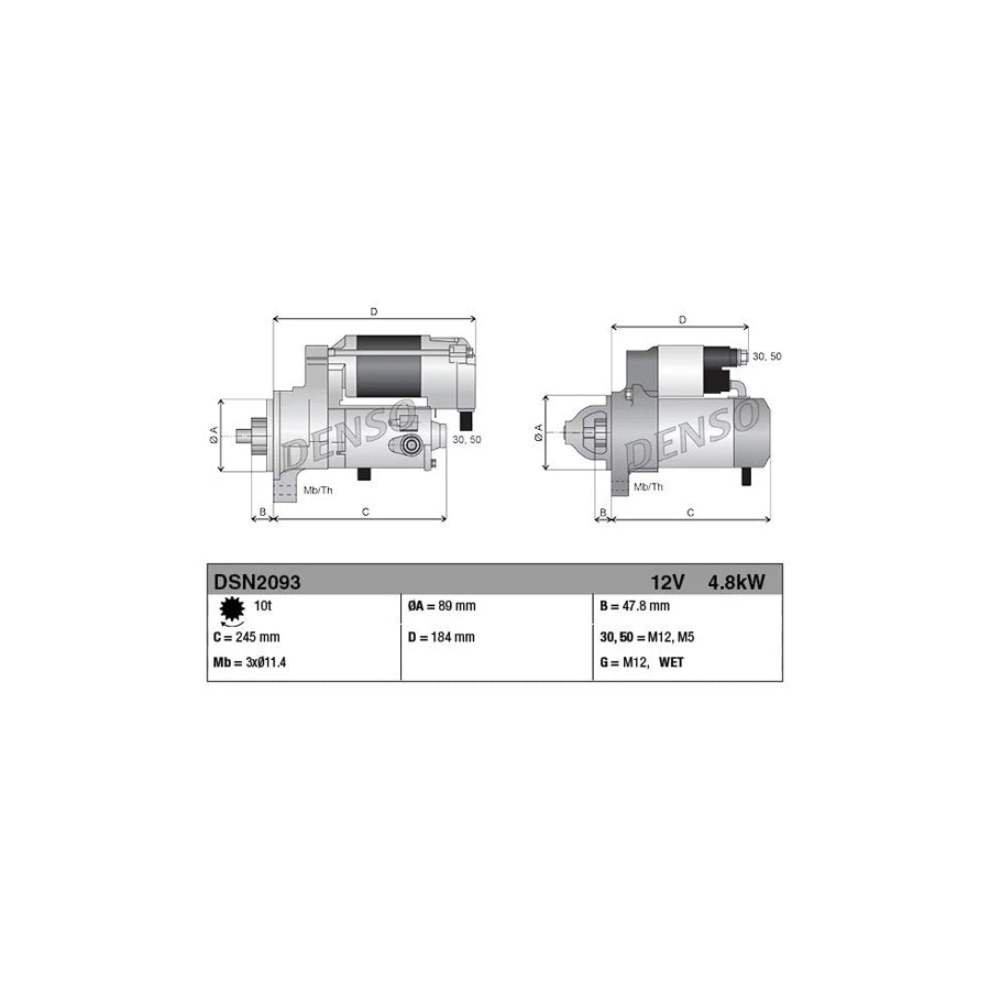 DENSO DSN2093 Starter Motor