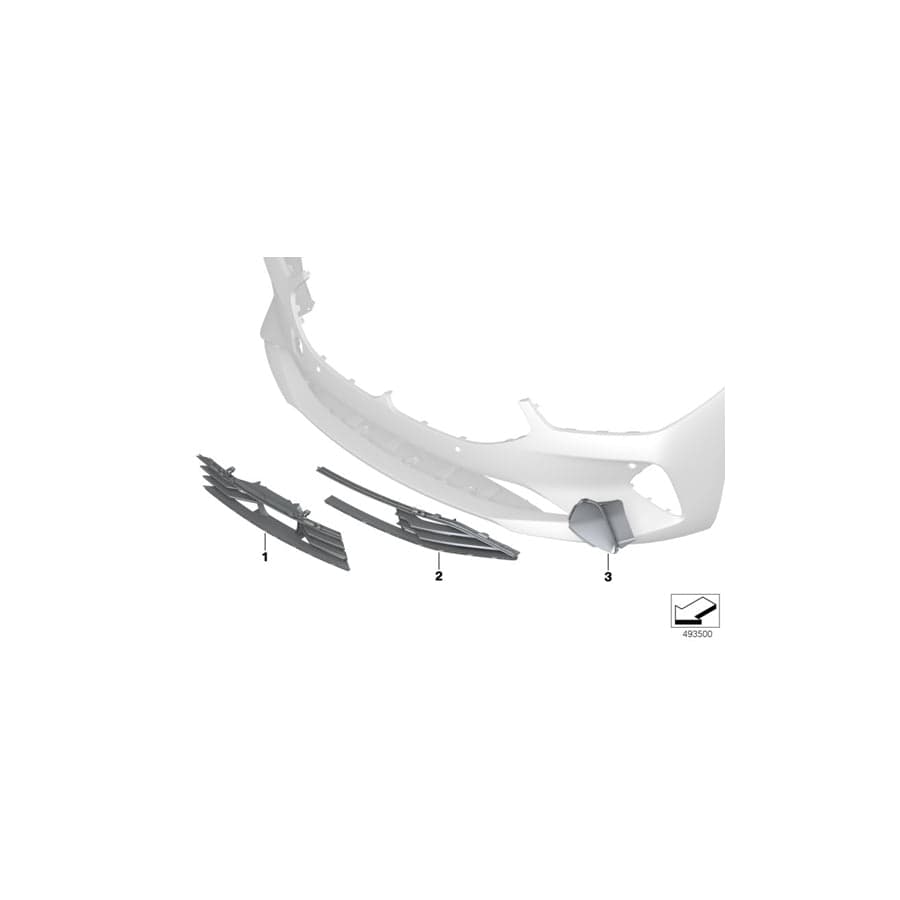 Genuine BMW 51117420988 G15 G14 G16 Grill, Air Intake, Open, Right (Inc. 840i, 840iX & 840dX)
