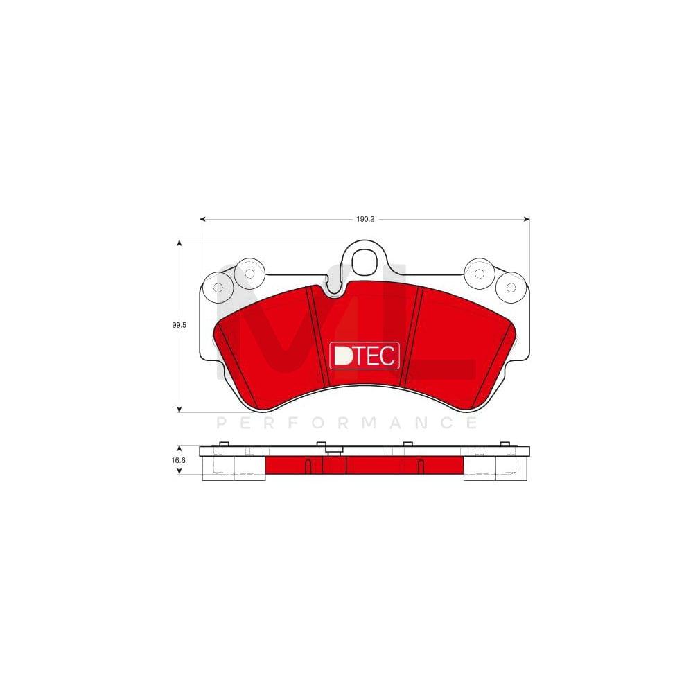 TRW Dtec Cotec Gdb1720Dte Brake Pad Set For Vw Touareg I (7La, 7L6, 7L7) Prepared For Wear Indicator