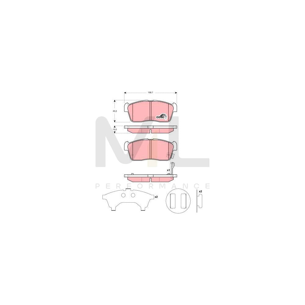 TRW Cotec Gdb3276 Brake Pad Set With Acoustic Wear Warning