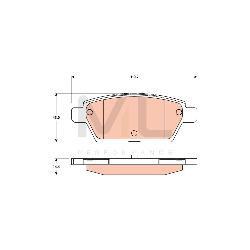 TRW Gdb3517 Brake Pad Set For Mazda 6 Not Prepared For Wear Indicator