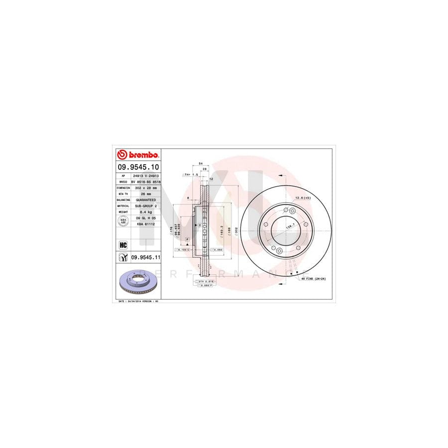 brembo-coated-disc-line-09-9545-11-brake-disc-for-kia-sorento-i-jc-internally-vented-coated-high-carbon