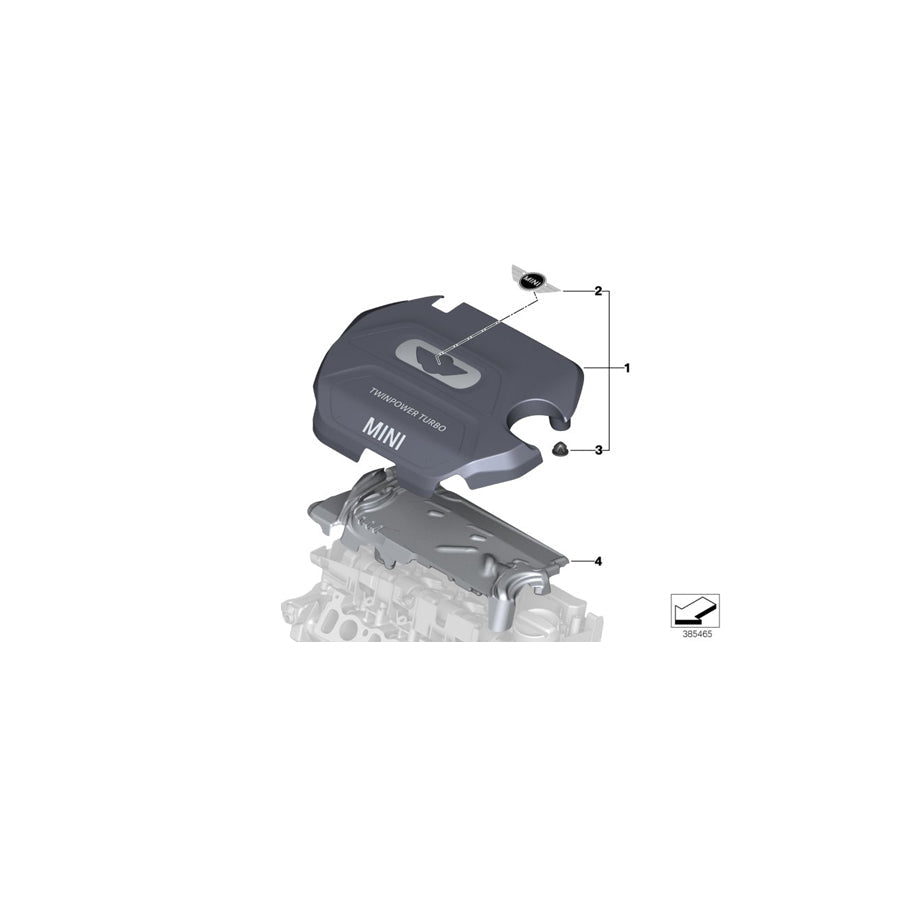 Genuine BMW 11148514200 F56 F55 Cover, Acoustic (Inc. Cooper SD ALL4, Cooper SD & Cooper D)