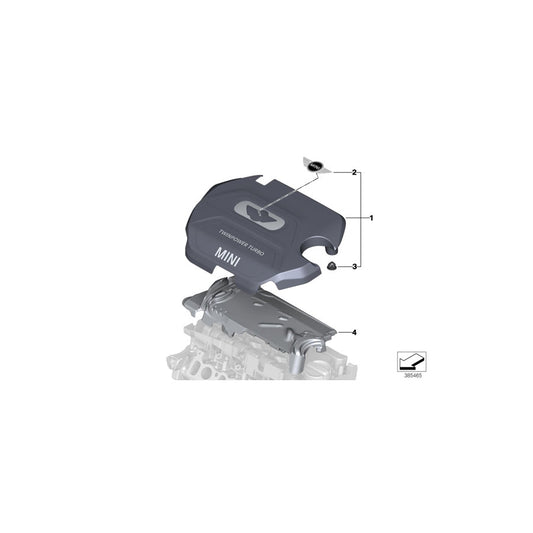 Genuine BMW 11148514200 F56 F55 Cover, Acoustic (Inc. Cooper SD ALL4, Cooper SD & Cooper D)