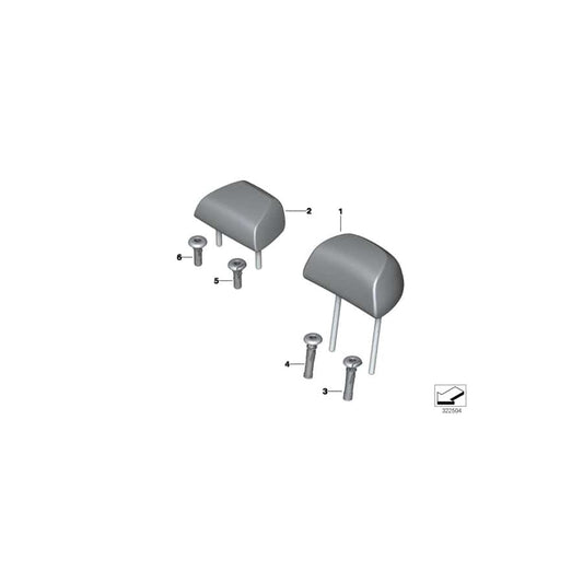Genuine BMW 52207349402 F15 Head Restraint, Leather, Center LCMY MOKKA (Inc. X5)