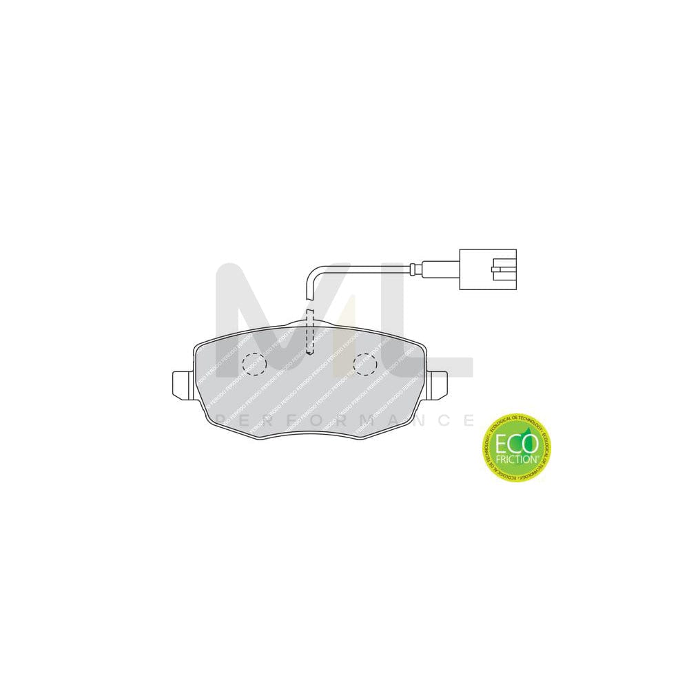 Ferodo Premier Eco Friction FDB1976 Brake Pad Set Incl. Wear Warning Contact, With Brake Caliper Screws, With Piston Clip, With Accessories