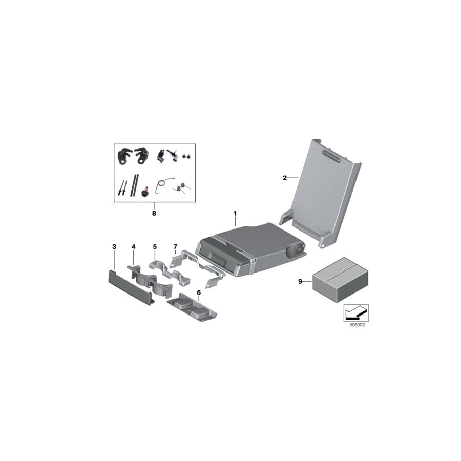 Genuine BMW 52207348433 G31 G32 Insert, Cup Holder CHROM MATT (Inc. 530i, 630d & 640dX)