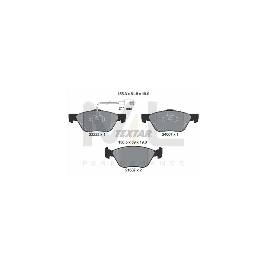 TEXTAR 2322201 Brake pad set with integrated wear warning contact