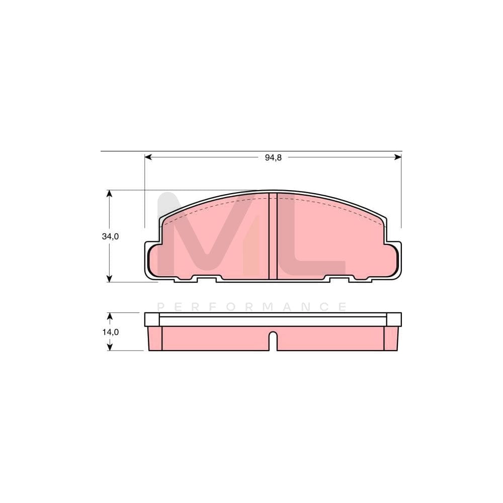 TRW Gdb888 Brake Pad Set For Daihatsu Cuore / Mira I (L55, L60) Not Prepared For Wear Indicator