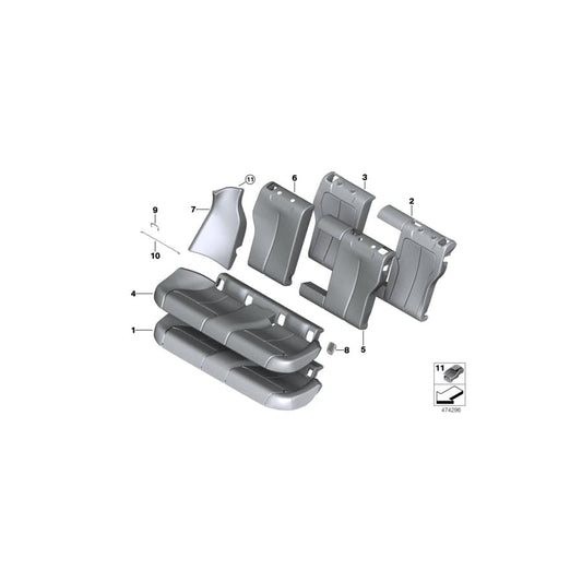 Genuine BMW 52207347535 F36 Lateral Trim Panel Right SATTELBRAUN (Inc. 435i, 430dX & 440i)