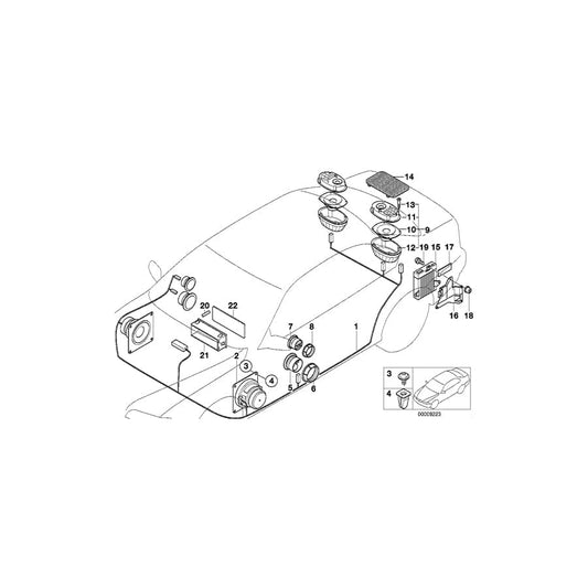 Genuine BMW 65138366454 E36 Rear Right Loudspeaker TOP-HIFI-SYSTEM (Inc. 318tds, M3 & 323i)