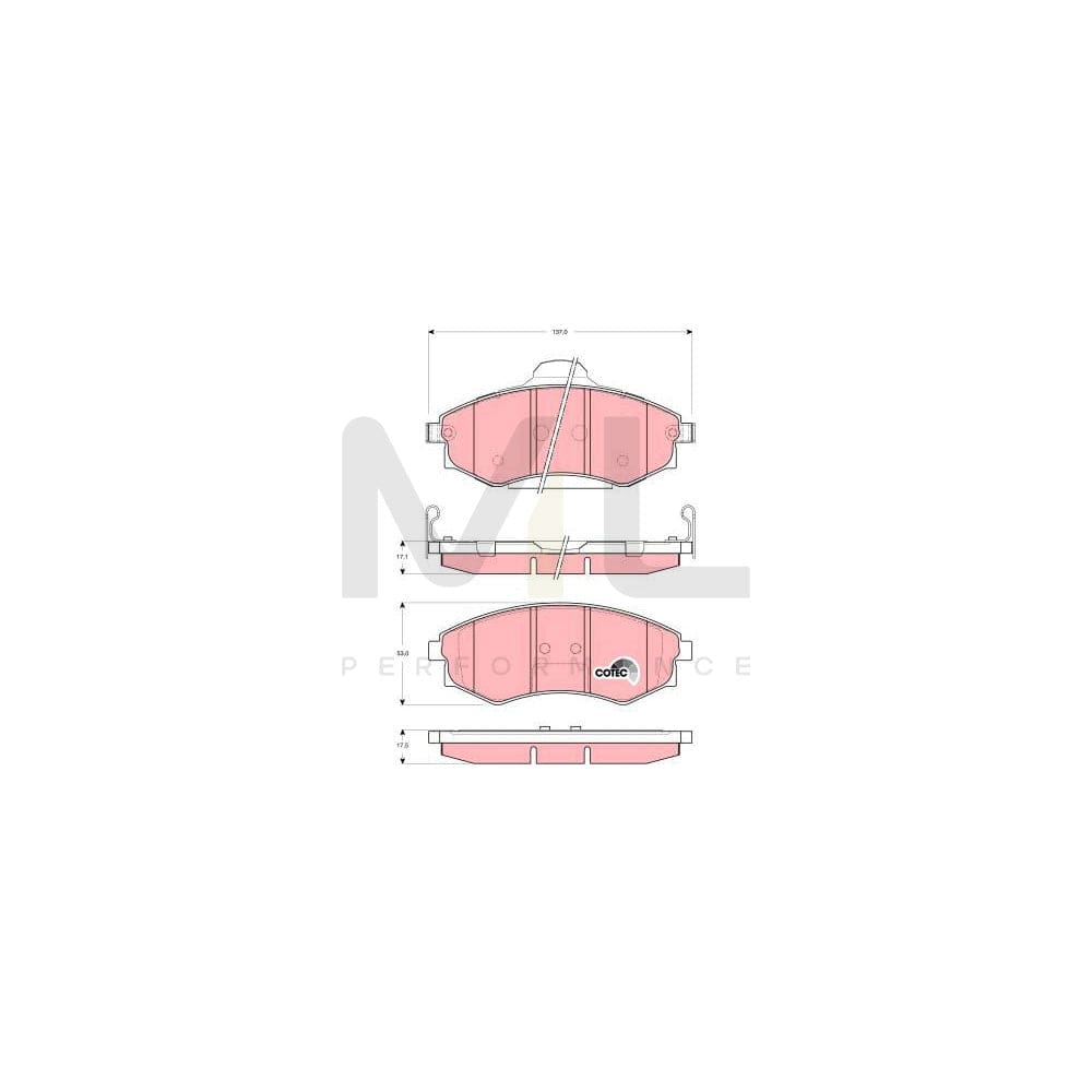 TRW Cotec Gdb3256 Brake Pad Set With Acoustic Wear Warning