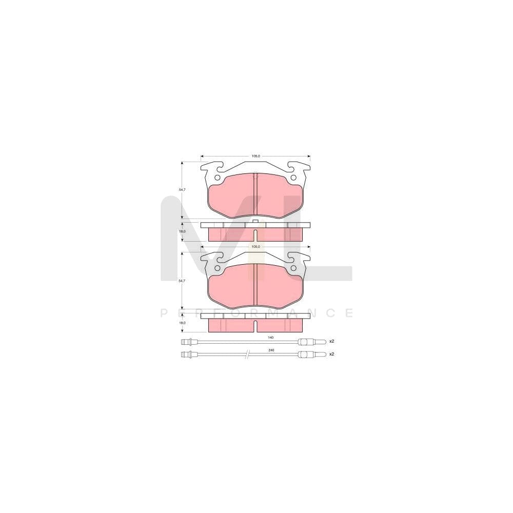 TRW Gdb313 Brake Pad Set Incl. Wear Warning Contact