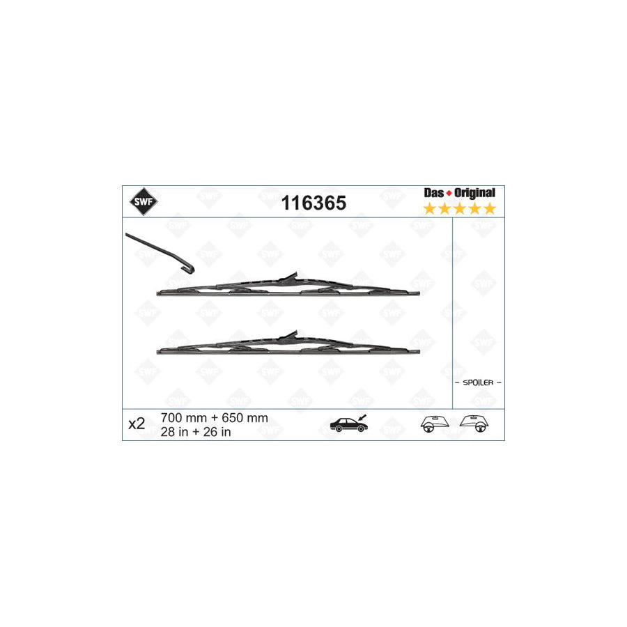 Swf Original Spoiler 116365 Wiper Blade