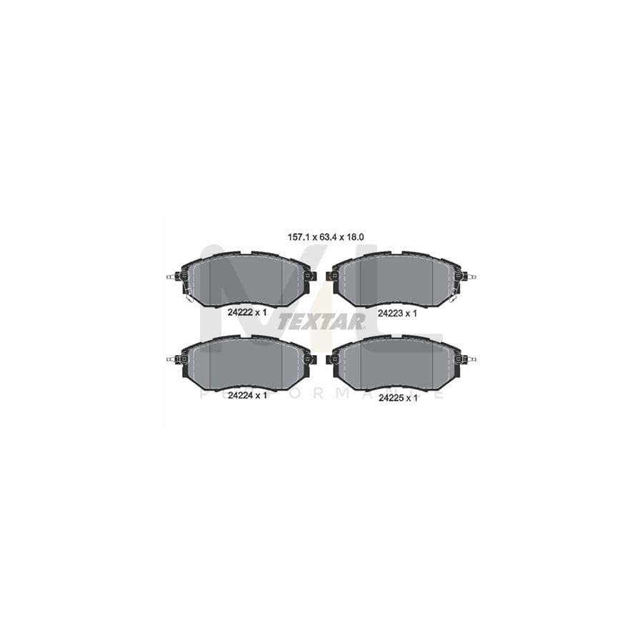 TEXTAR 2422201 Brake pad set with acoustic wear warning