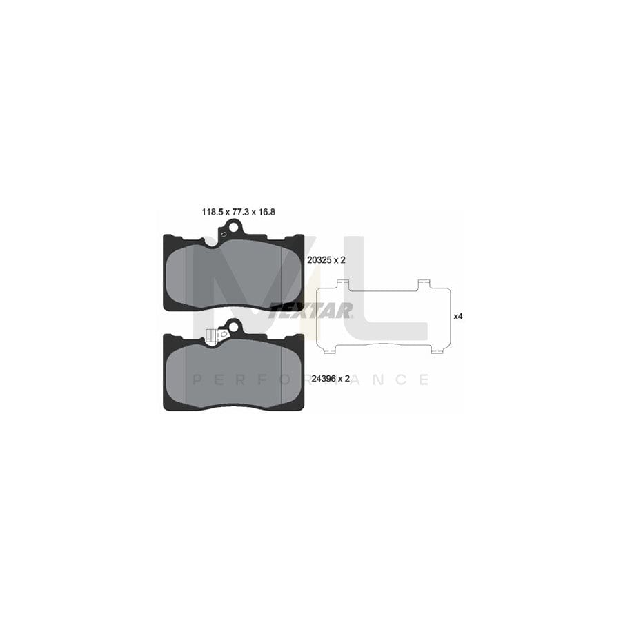 TEXTAR 2032501 Brake pad set with acoustic wear warning