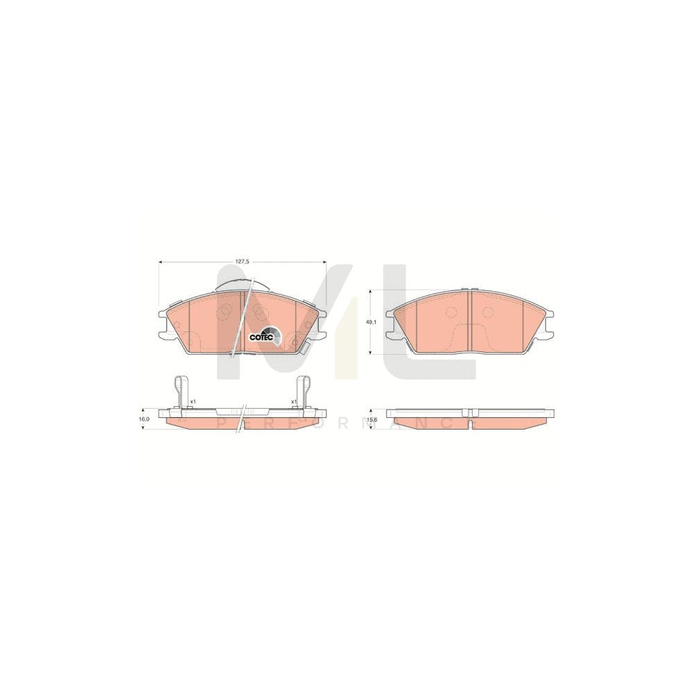 TRW Cotec Gdb3331 Brake Pad Set With Acoustic Wear Warning, With Accessories