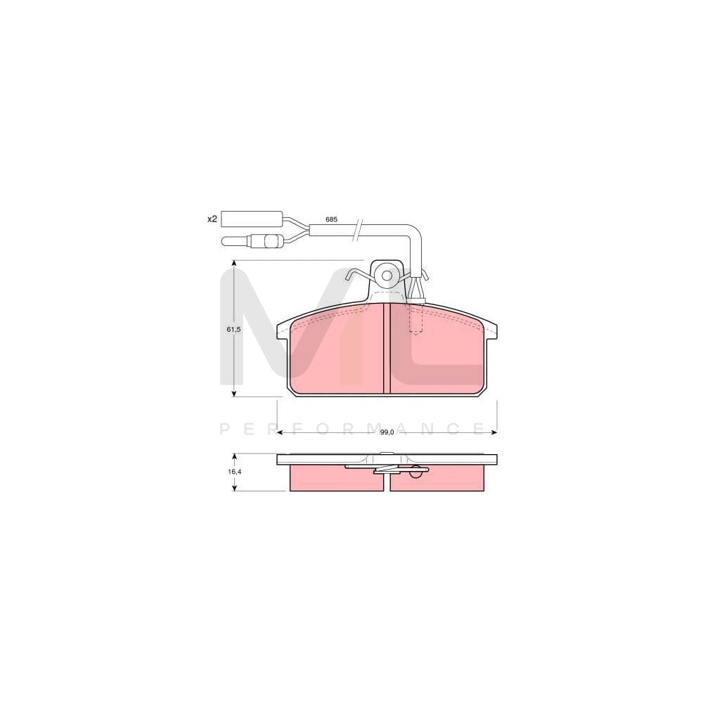 TRW Gdb417 Brake Pad Set Incl. Wear Warning Contact, With Brake Caliper Screws, With Accessories