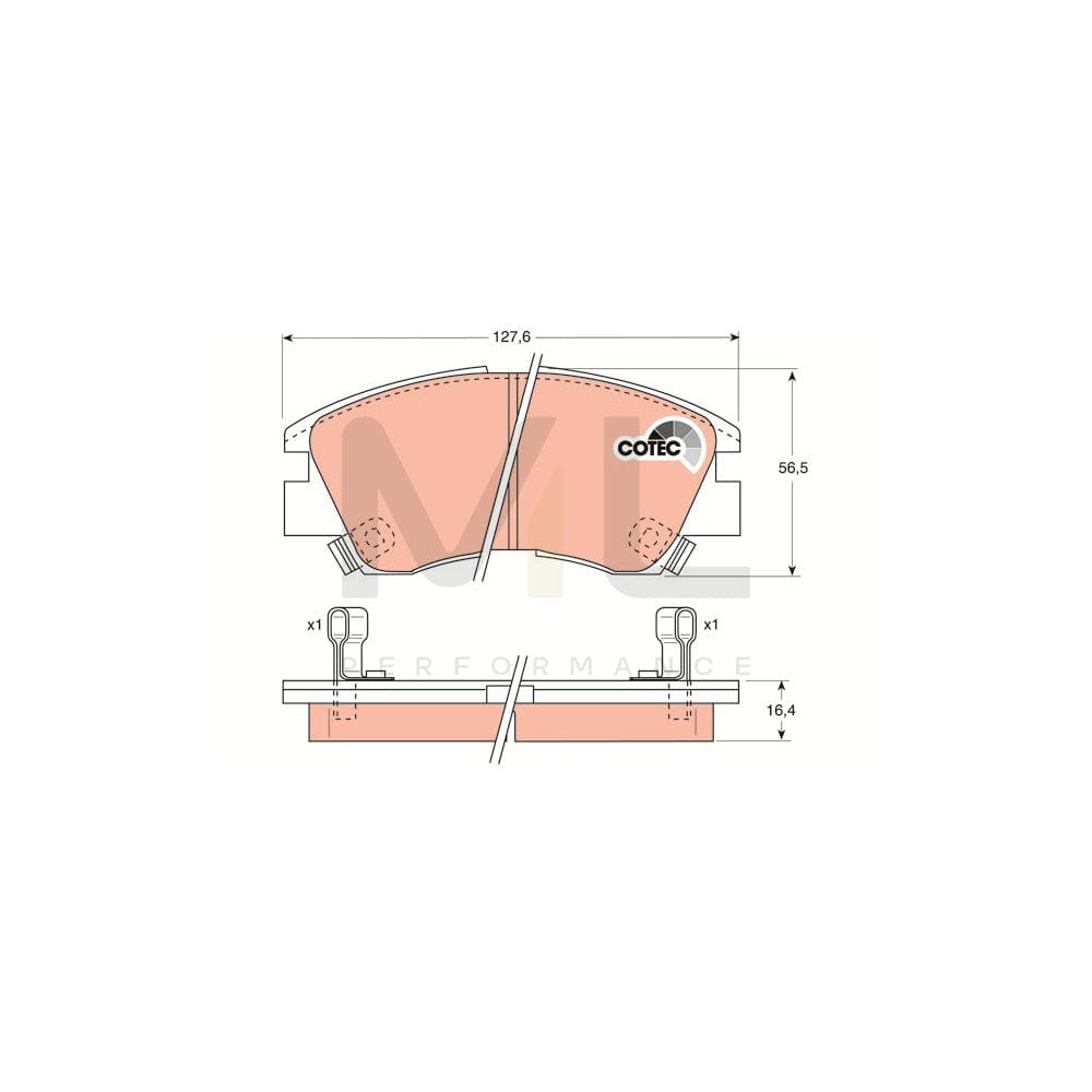 TRW Cotec Gdb729 Brake Pad Set With Acoustic Wear Warning