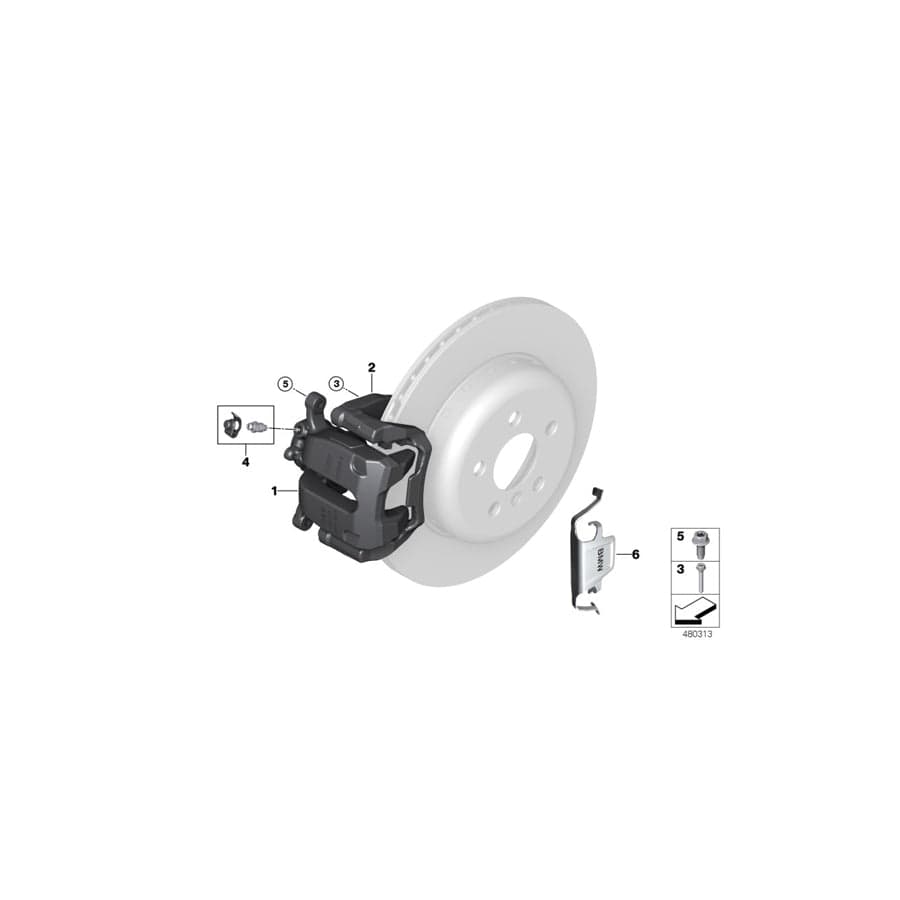 Genuine BMW 34216870573 G11 G12 Brake Caliper Housing, Black, Left (Inc. 750iX, 730Ld & 750Li)